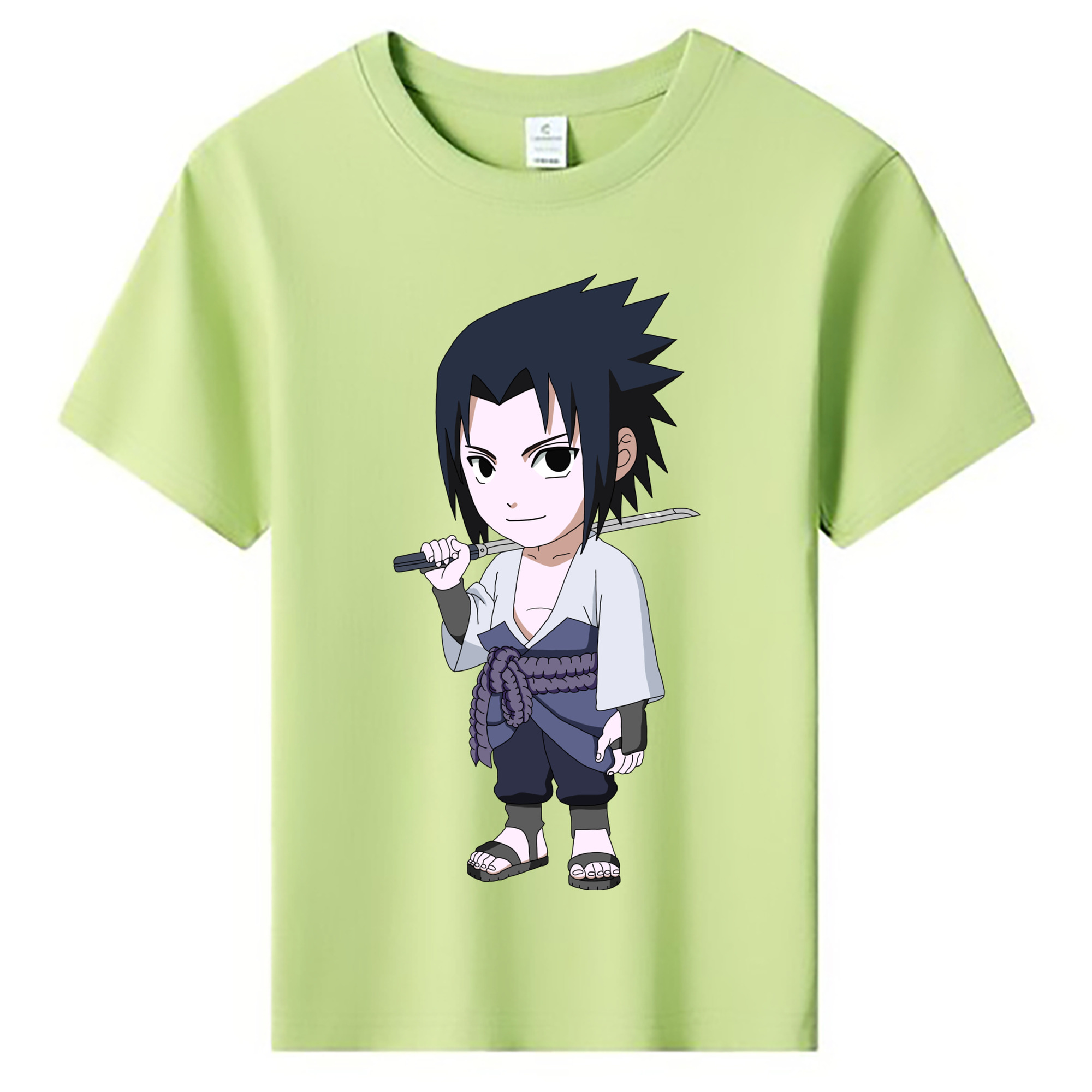 （画像用） NARUTO -ナルト- うちは サスケ Uchiha Sasuke 綿100％キッズTシャツ（フロントプリント）